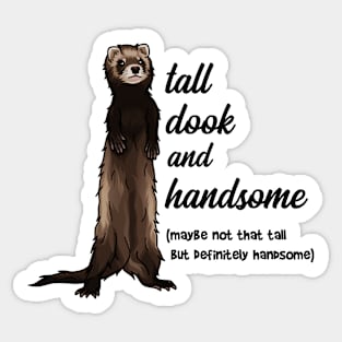 Tall Dook and Handsome Funny Ferret Sticker